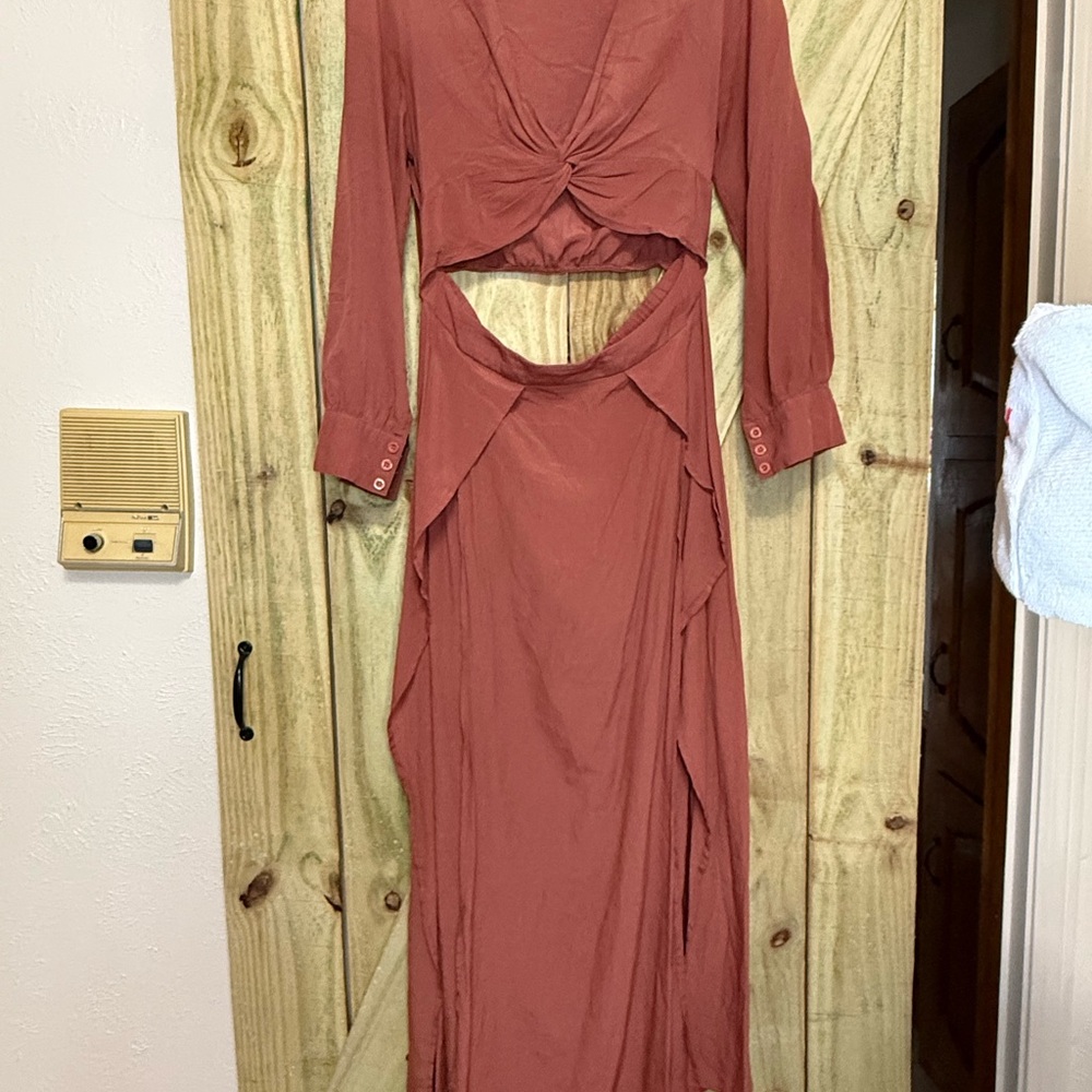 Elegant Rust Women's Dress